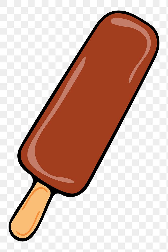 Chocolate ice-cream stick png sticker, transparent background. Free public domain CC0 image.