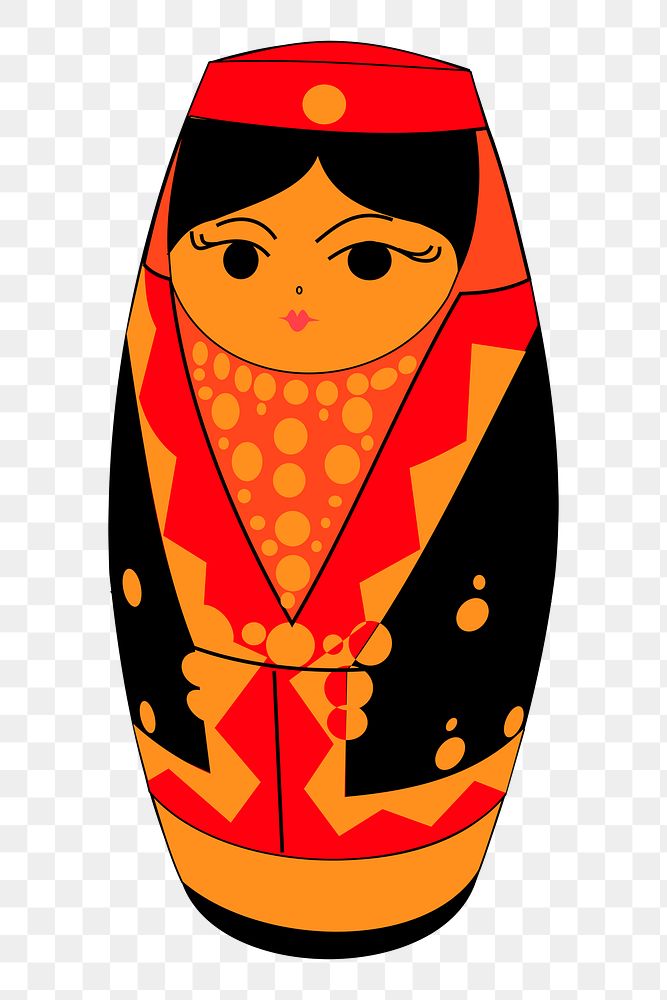 Russian doll png sticker, transparent background. Free public domain CC0 image.