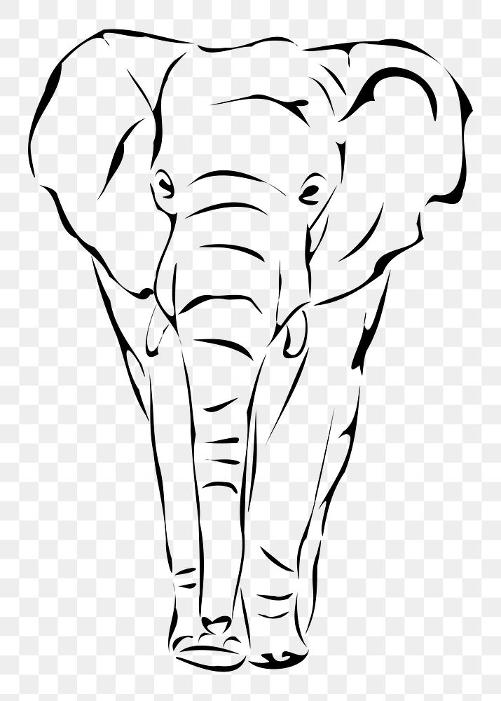 Elephant, animal png sticker, transparent background. Free public domain CC0 image.