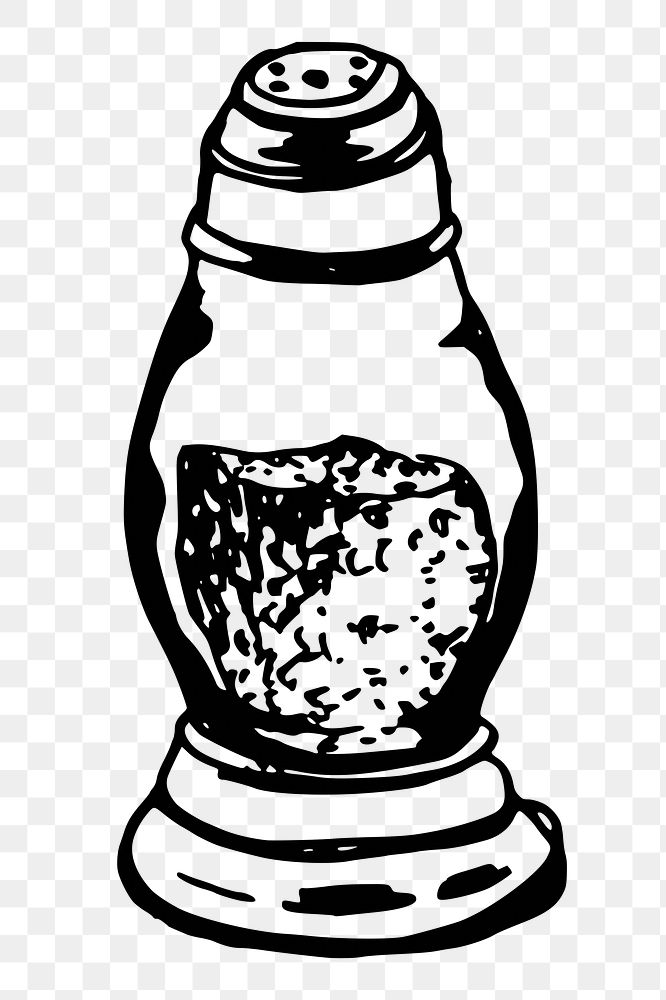 Salt shaker png sticker, transparent background. Free public domain CC0 image.