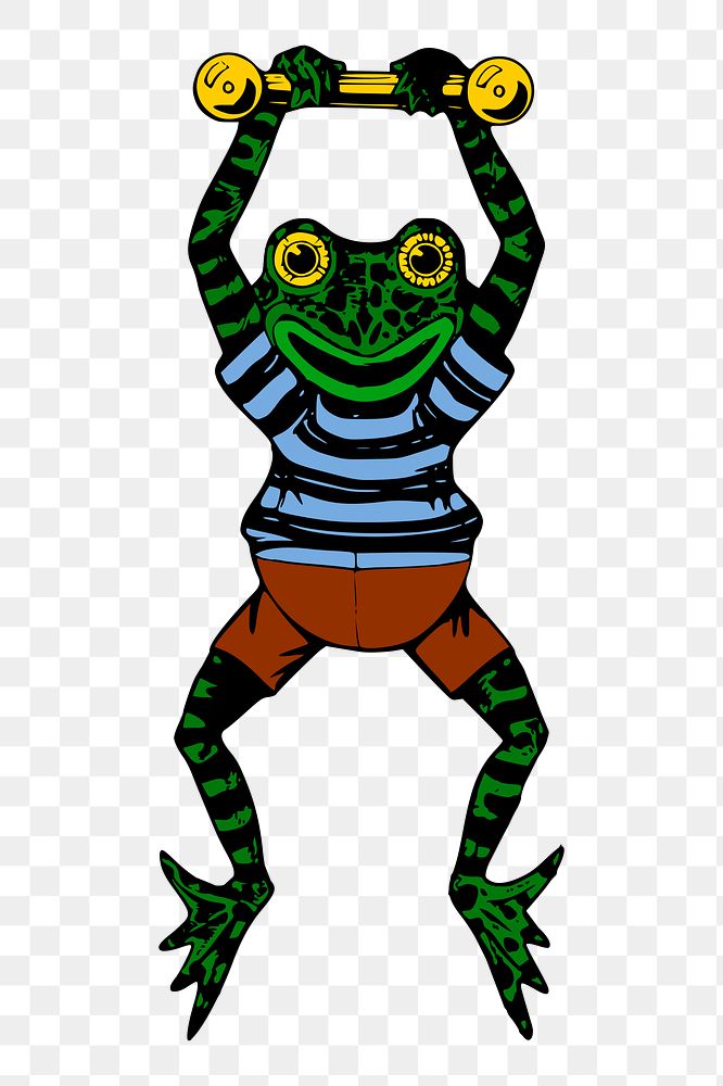 Frog cartoon png sticker, transparent background. Free public domain CC0 image.