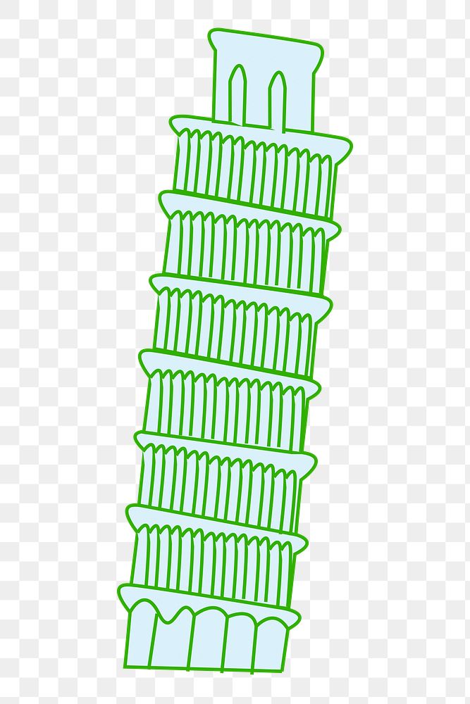Leaning tower of Pisa png sticker, transparent background. Free public domain CC0 image.