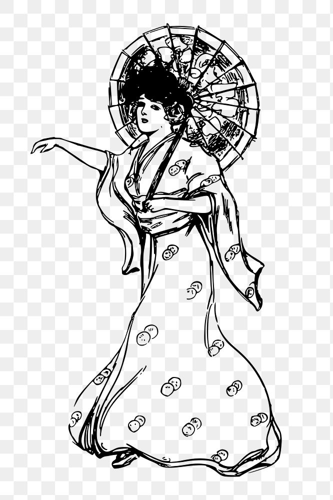 Women's kimono png sticker, transparent background. Free public domain CC0 image.