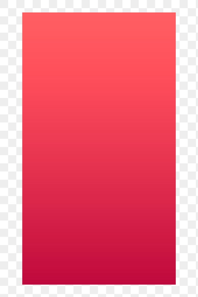 Gradient red png sticker, rectangle design, transparent background
