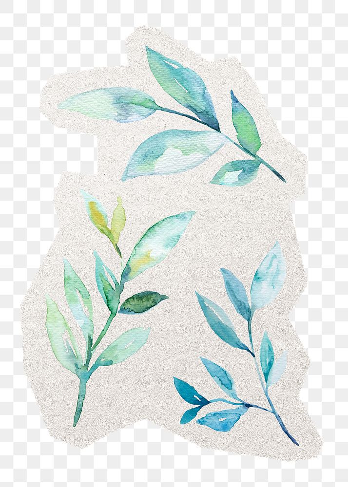 Spring leaves png collage element sticker, transparent background