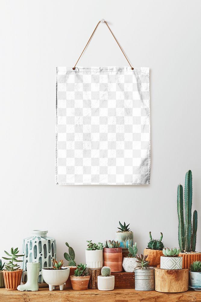 Tapestry png mockup, home decor, transparent design