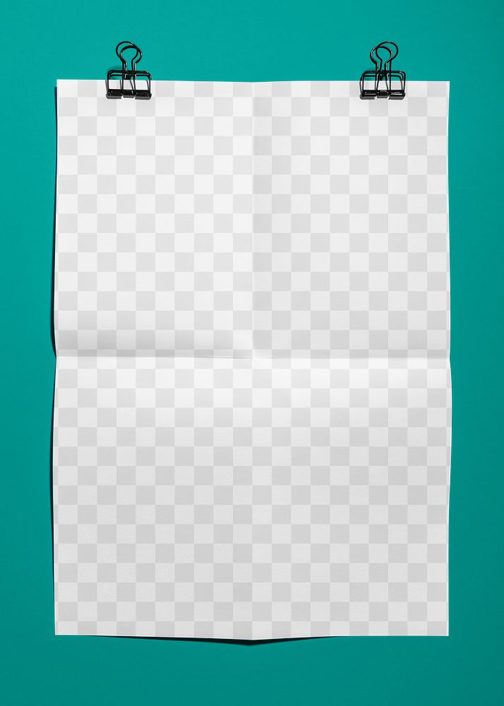 Poster png mockup, realistic paper, transparent design