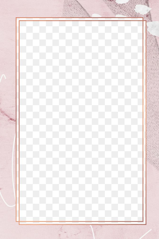 Png rectangular frame pink watercolor marble design, transparent background