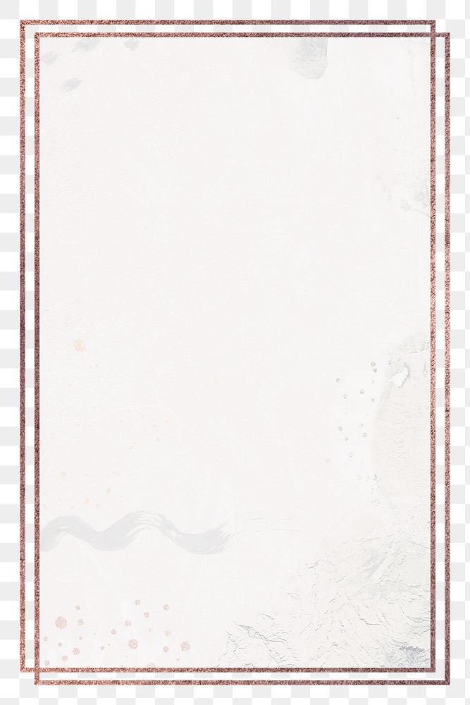 Png rectangular frame elegant beige Memphis, brush stroke, transparent background
