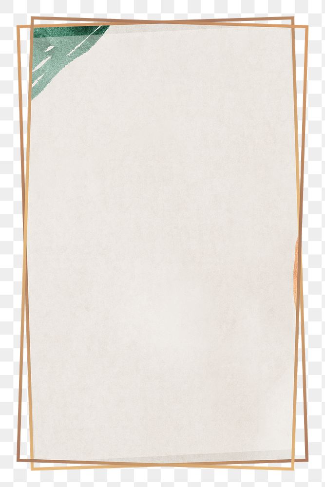 Png rectangular frame green Memphis, brush stroke, transparent background