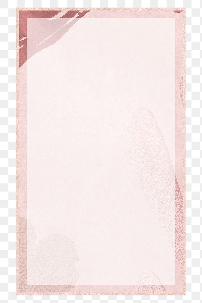 Watercolour frame png pink Memphis rose gold design, transparent background
