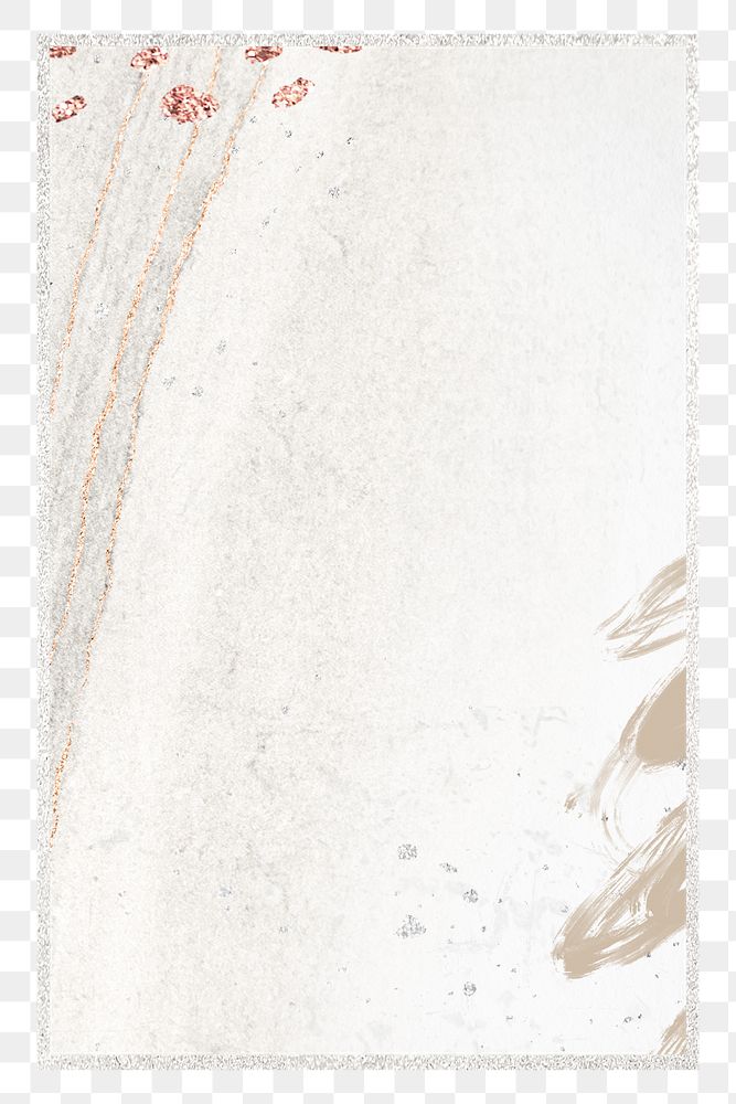 Png rectangular frame beige Memphis, brush stroke, transparent background