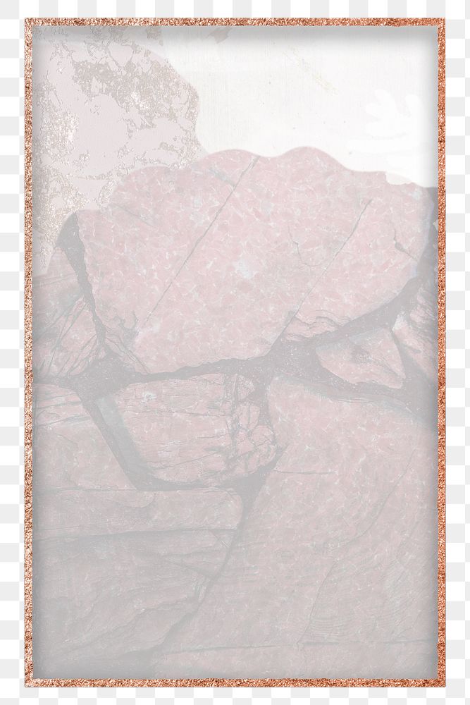 Png red brown Memphis rectangular frame, rose gold, transparent background