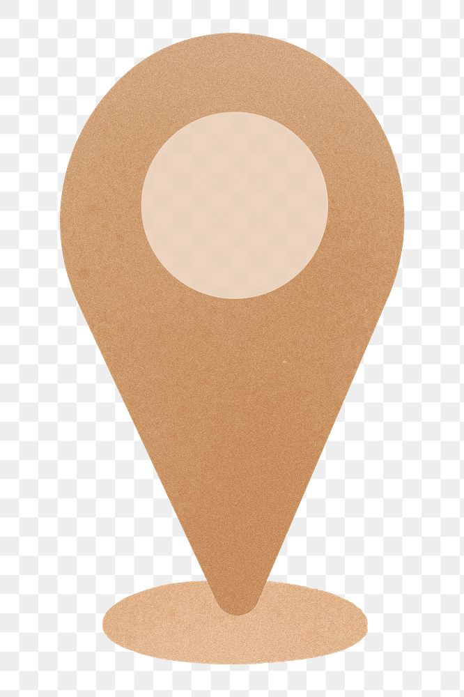 Brown location pin png sticker, social media graphic, transparent background