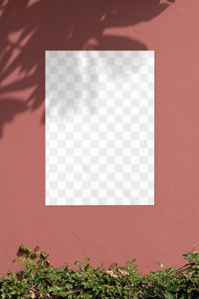 Poster png mockup, realistic paper, transparent design