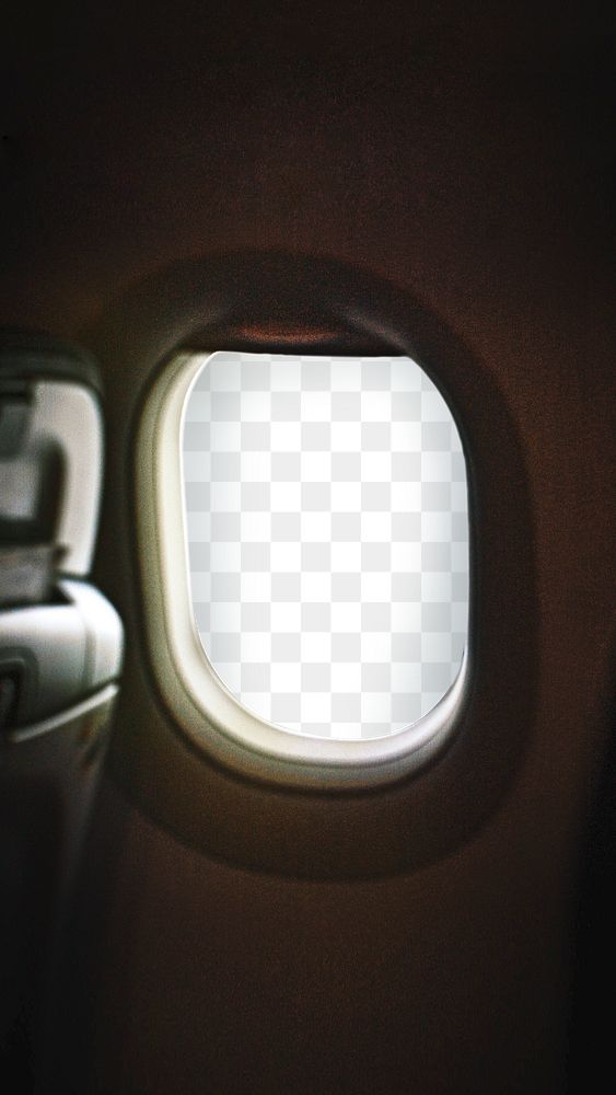 Plane window png frame, transparent design
