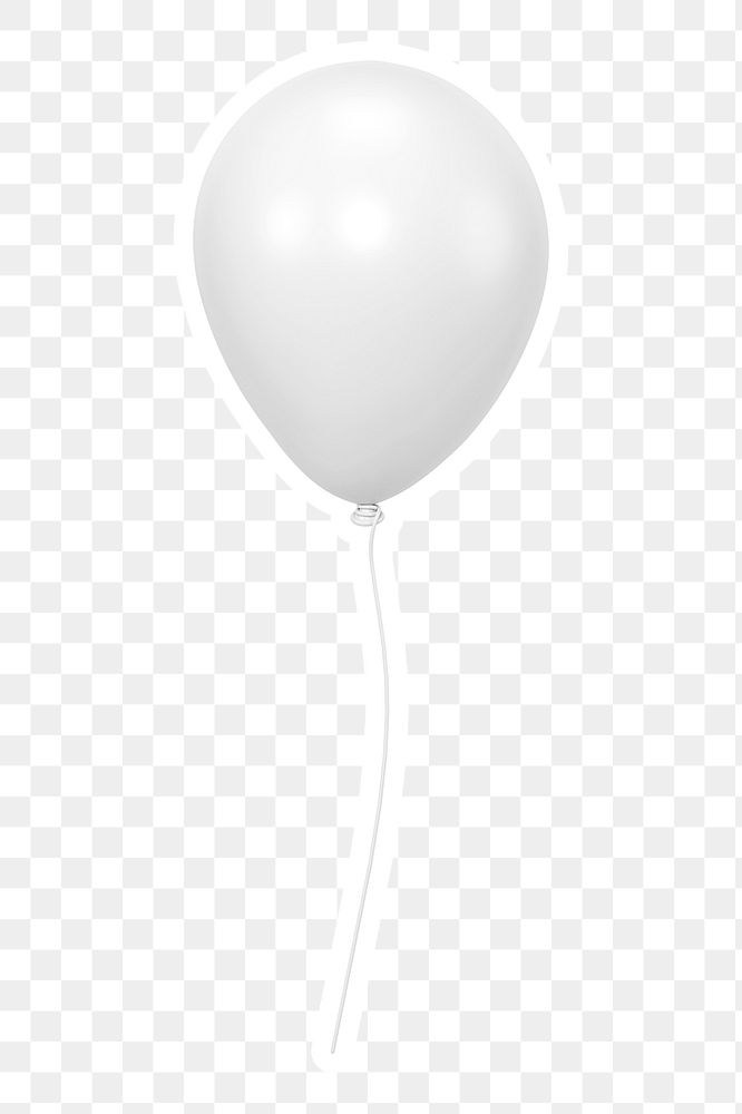 White balloon   png sticker, transparent background