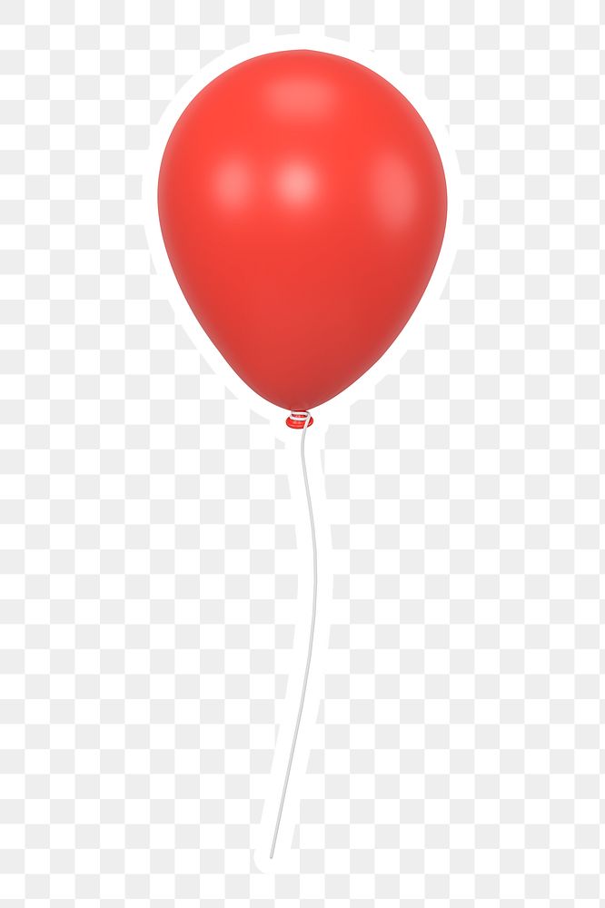 Red balloon   png sticker, transparent background