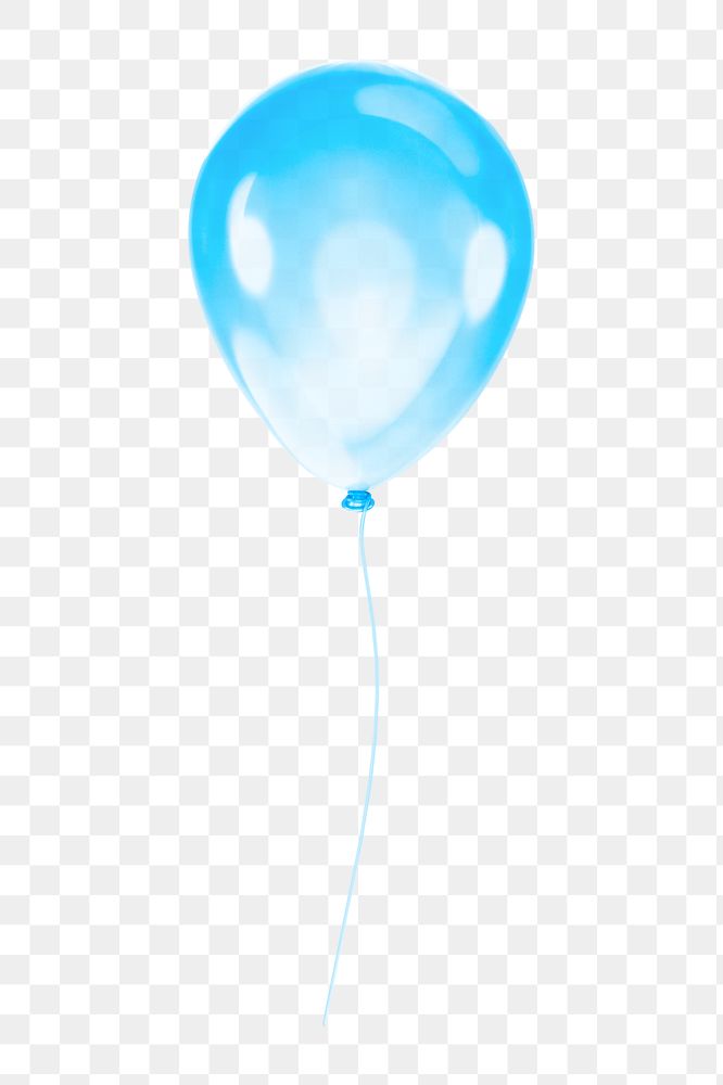 Blue balloon icon  png sticker, transparent background