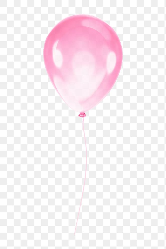 Pink balloon icon  png sticker, transparent background