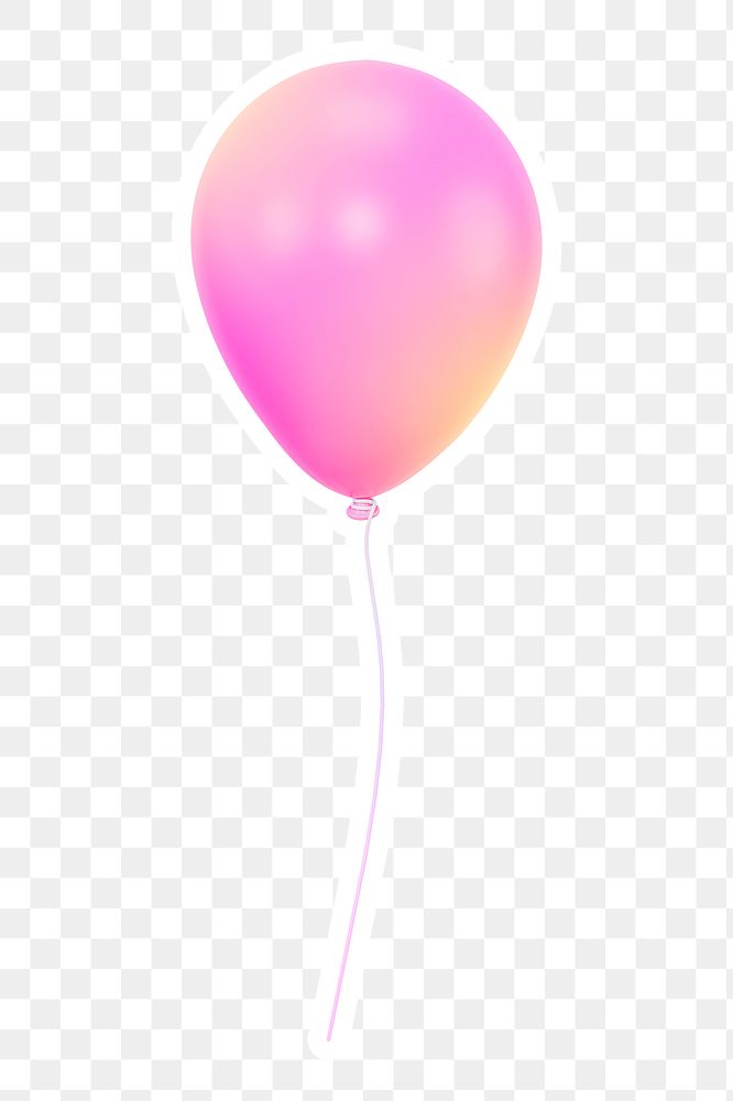 Pink balloon   png sticker, transparent background