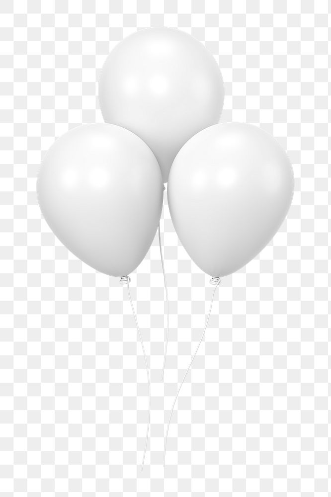 Party balloons icon  png sticker, 3D minimal illustration, transparent background