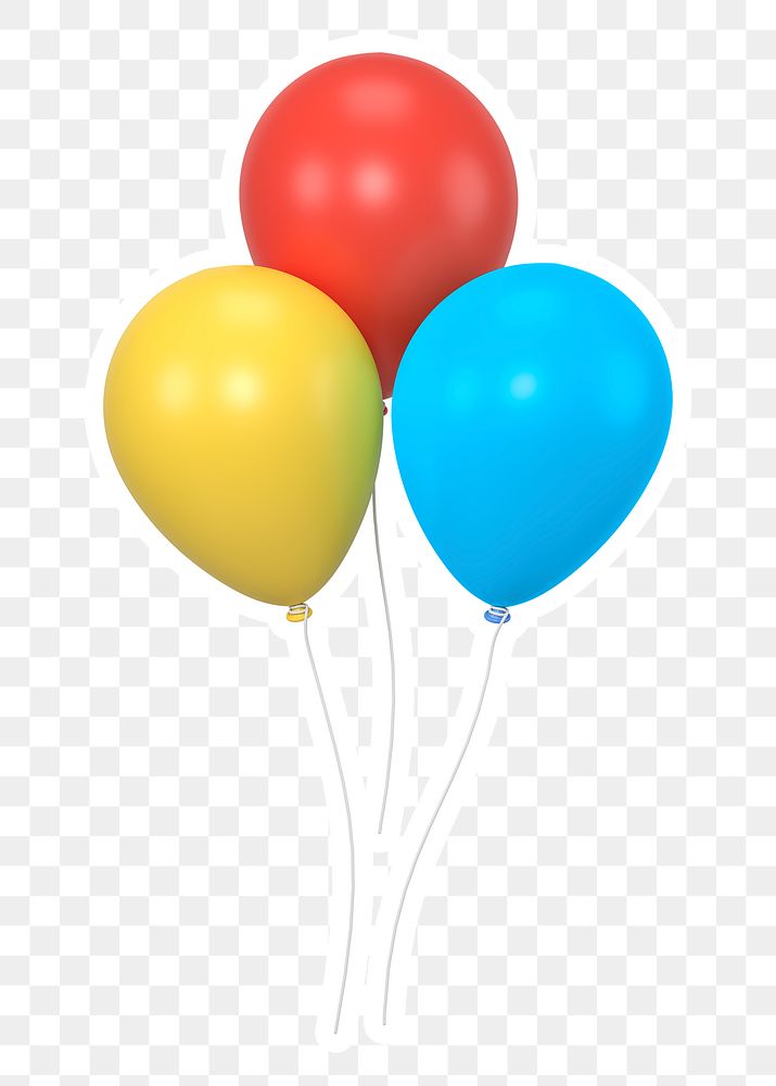 Party balloons   png sticker, transparent background