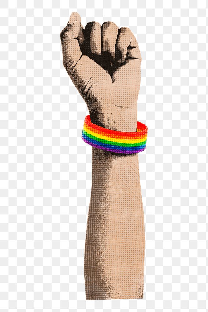 Rainbow wristband png sticker, pride design, transparent background