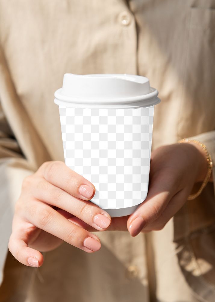 Coffee cup mockup, png transparent