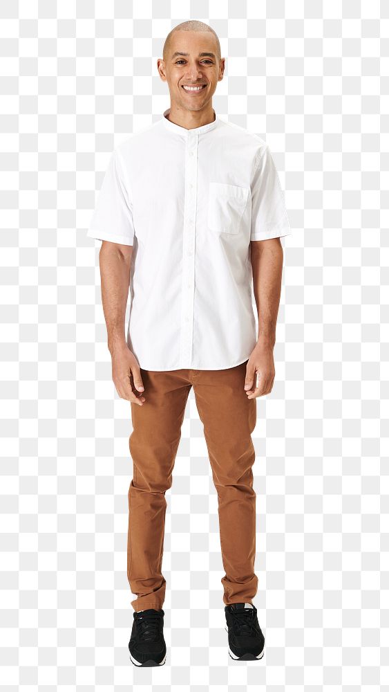 Png man in a white shirt mockup