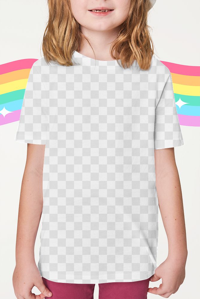 Girl wearingt t shirt png mockup