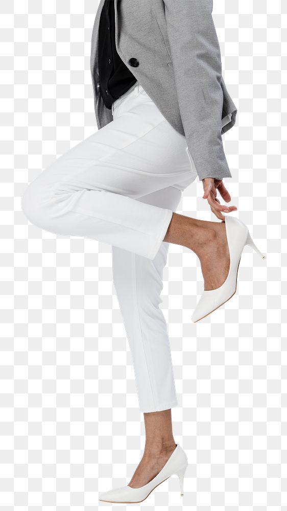 Png white high heel mockup on transparent background