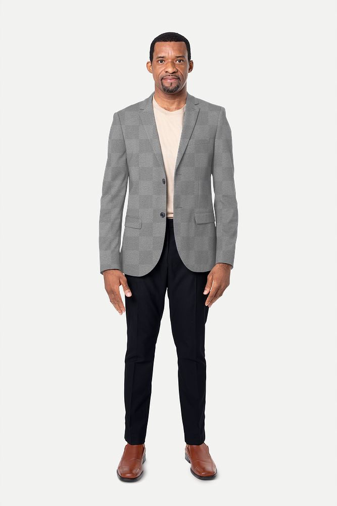 Png suit mockup on African American man full body
