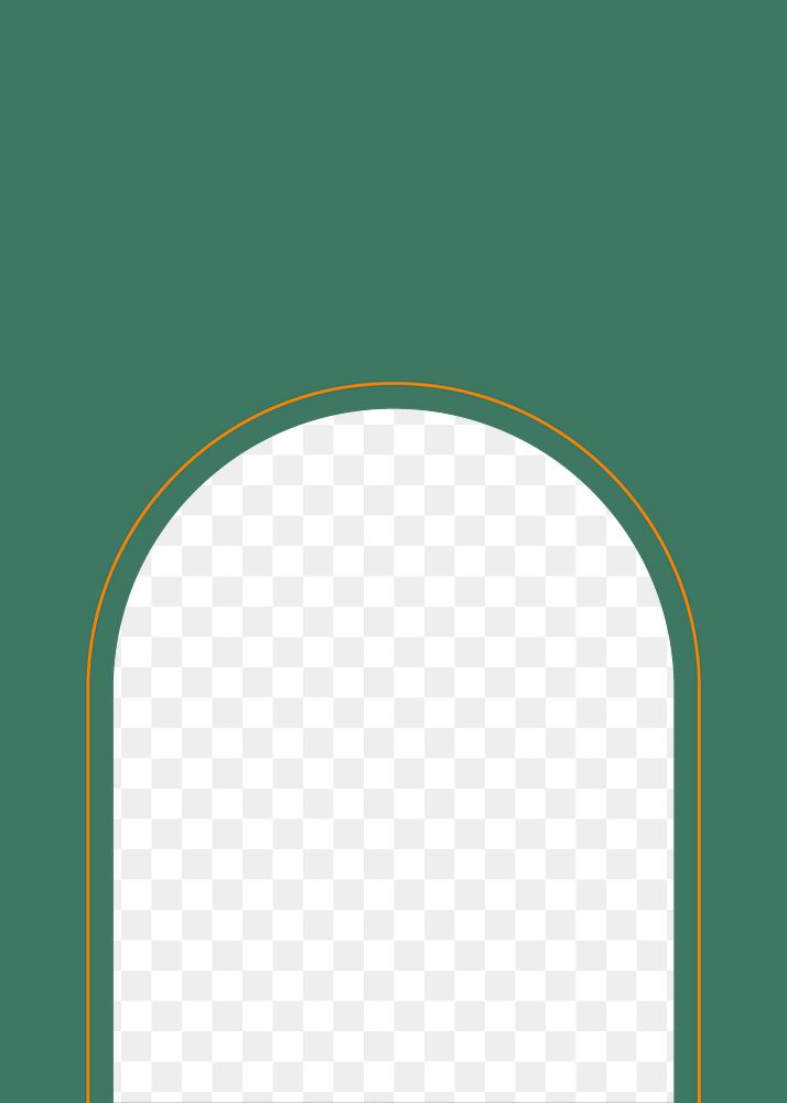 Arch png frame, aesthetic green design, transparent background