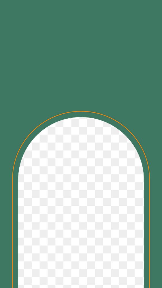 Arch png frame, aesthetic green design, transparent background