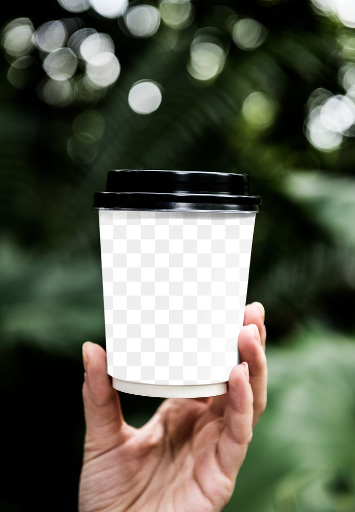 Coffee cup mockup, png transparent