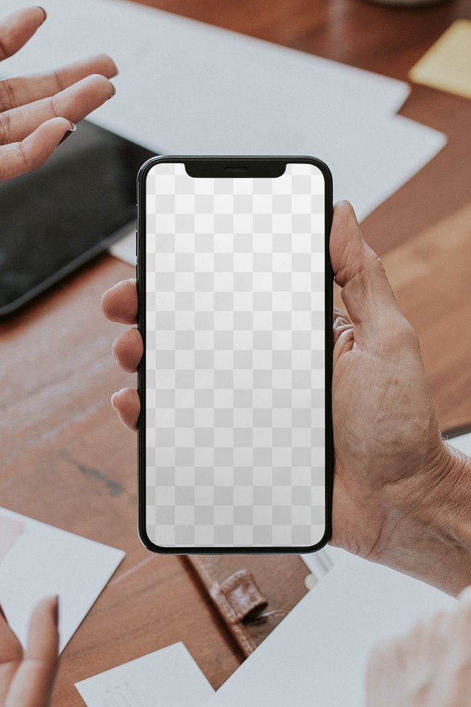 Phone screen png mockup, business marketing, transparent design