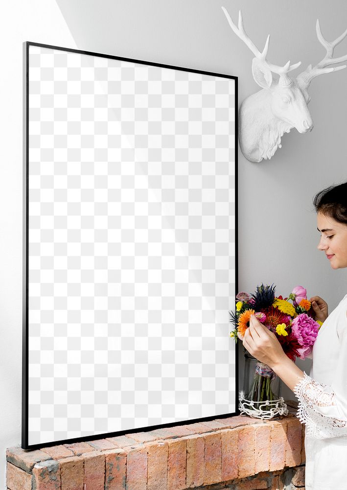 Picture frame png mockup, home decoration, transparent design