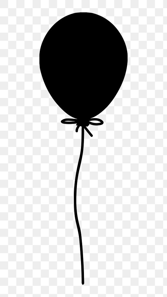 Black balloon png sticker, birthday design, transparent background