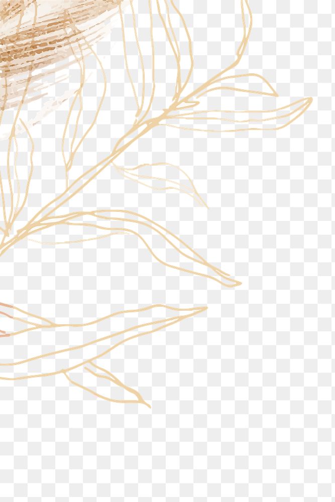 Gold leaf png border, transparent background