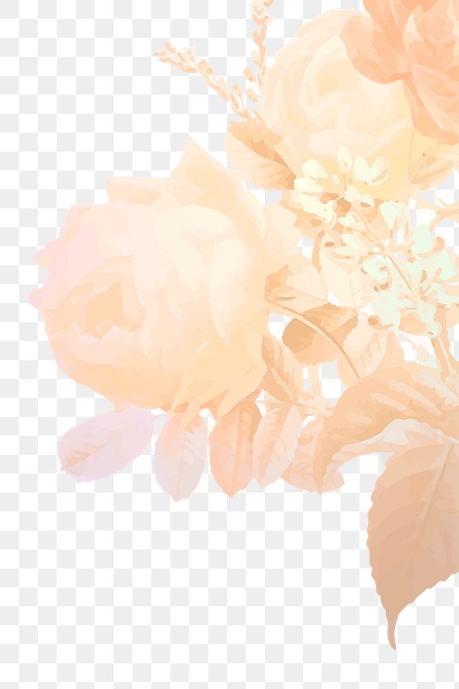 Aesthetic flower png border, transparent background