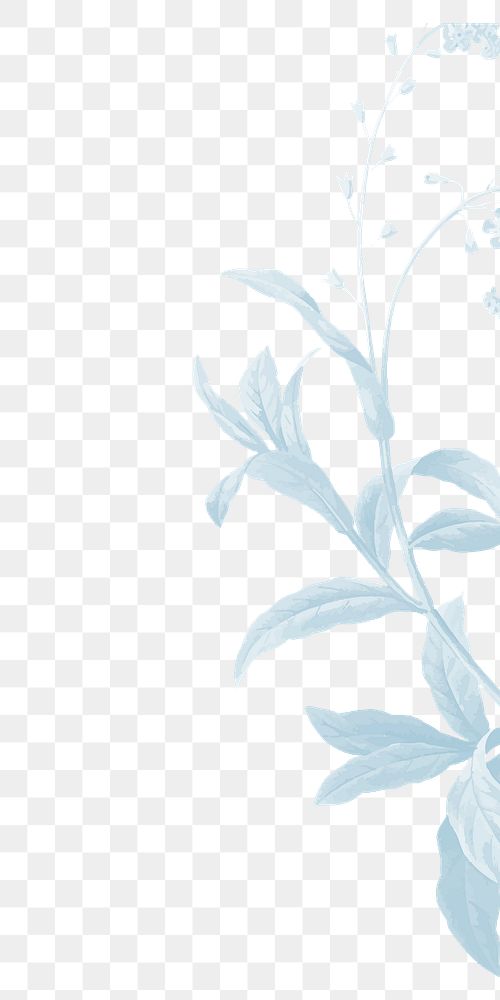 Blue leaf watercolor png sticker, transparent background