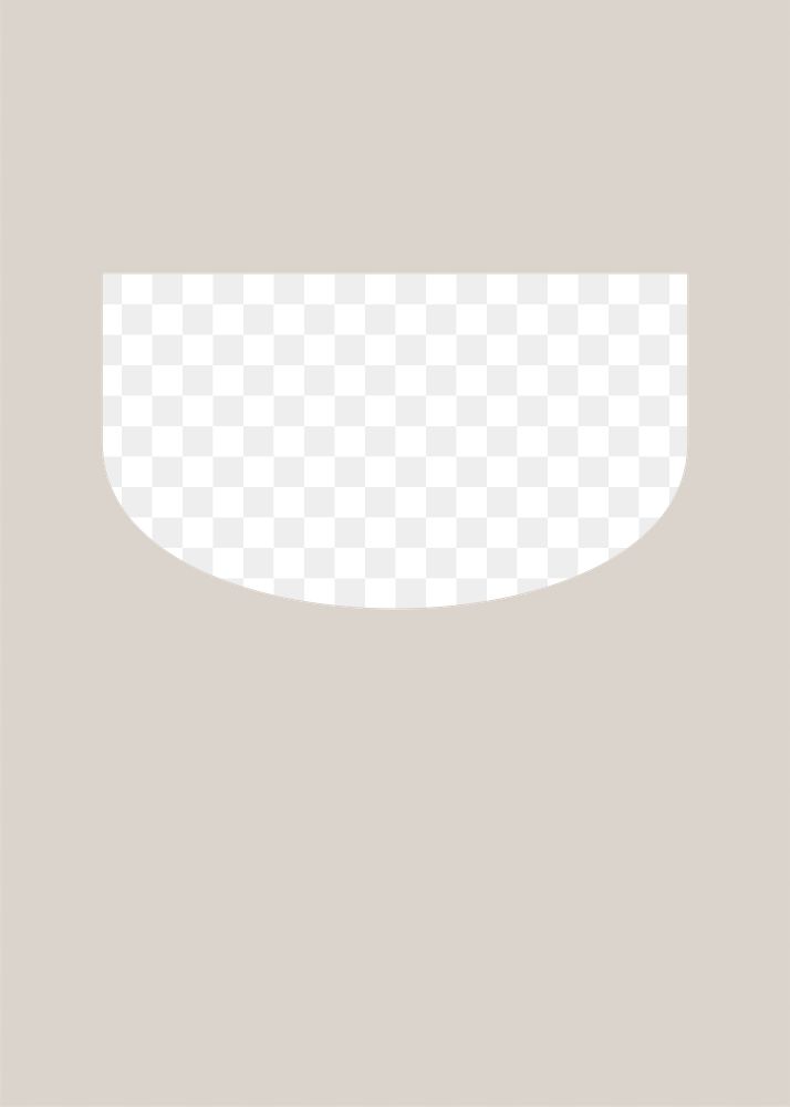 Frame png semicircle sticker, brown background