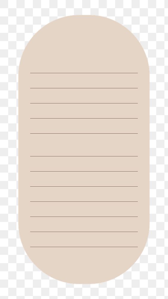 Note paper png sticker, brown minimal design, transparent background