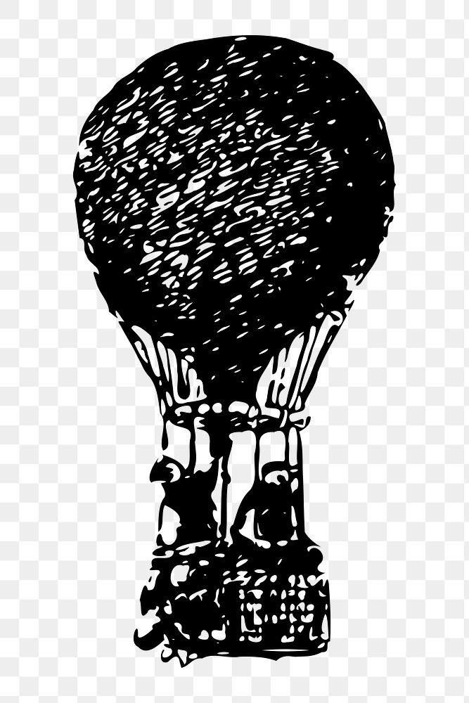 Png hot air balloon sticker illustration, transparent background. Free public domain CC0 image.