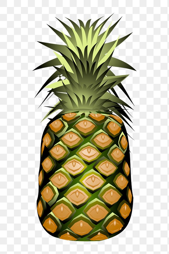 Pineapple png sticker illustration, transparent background. Free public domain CC0 image.