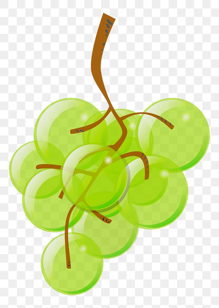 Green grape png illustration, transparent background. Free public domain CC0 image.