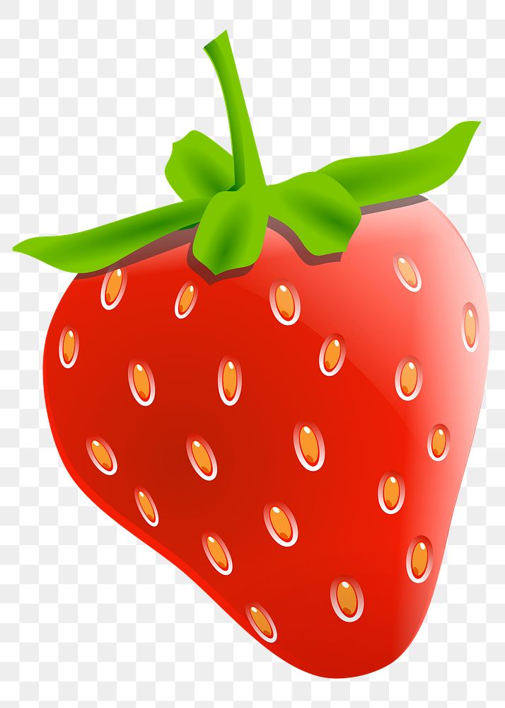 Strawberry png illustration, transparent background. Free public domain CC0 image.