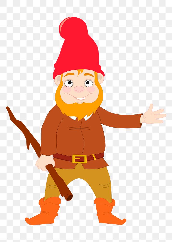 Garden gnome png illustration, transparent background. Free public domain CC0 image.