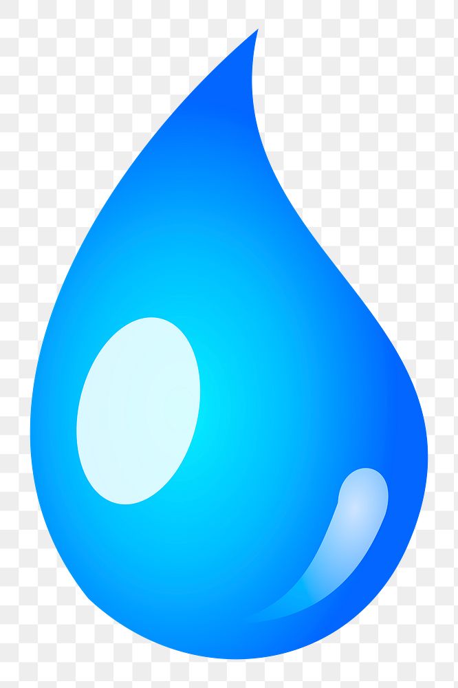 Water drop png illustration, transparent background. Free public domain CC0 image.